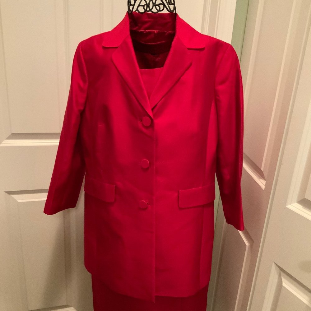 Talbots Red 2-Piece Semi-Formal Dress Suit NWT